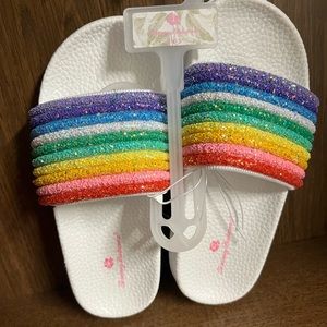 Tommy Bahama Kids Rainbow Glitter Slides